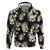 Black Tropical Hawaii Zip Hoodie Seamless Monstera Plumeria Hawaiian Pattern - Polynesian Pride