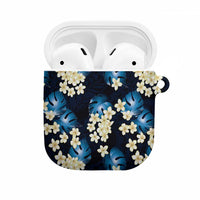 Blue Tropical Hawaii AirPods Case Seamless Monstera Plumeria Hawaiian Pattern LT14 Blue - Polynesian Pride