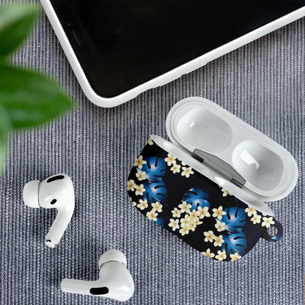 Blue Tropical Hawaii AirPods Case Seamless Monstera Plumeria Hawaiian Pattern LT14 - Polynesian Pride