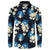 Blue Tropical Hawaii Button Sweatshirt Seamless Monstera Plumeria Hawaiian Pattern - Polynesian Pride