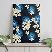 Blue Tropical Hawaii Canvas Wall Art Seamless Monstera Plumeria Hawaiian Pattern LT14 - Polynesian Pride