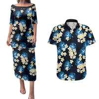 Blue Tropical Hawaii Couples Matching Puletasi and Hawaiian Shirt Seamless Monstera Plumeria Hawaiian Pattern LT14 Blue - Polynesian Pride