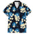 Blue Tropical Hawaii Family Matching Long Sleeve Bodycon Dress and Hawaiian Shirt Seamless Monstera Plumeria Hawaiian Pattern - Polynesian Pride