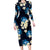 Blue Tropical Hawaii Family Matching Long Sleeve Bodycon Dress and Hawaiian Shirt Seamless Monstera Plumeria Hawaiian Pattern - Polynesian Pride