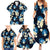 Blue Tropical Hawaii Family Matching Summer Maxi Dress and Hawaiian Shirt Seamless Monstera Plumeria Hawaiian Pattern - Polynesian Pride
