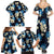 Blue Tropical Hawaii Family Matching Summer Maxi Dress and Hawaiian Shirt Seamless Monstera Plumeria Hawaiian Pattern - Polynesian Pride