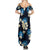 Blue Tropical Hawaii Family Matching Summer Maxi Dress and Hawaiian Shirt Seamless Monstera Plumeria Hawaiian Pattern - Polynesian Pride