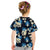 Blue Tropical Hawaii Kid T Shirt Seamless Monstera Plumeria Hawaiian Pattern - Polynesian Pride