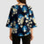 Blue Tropical Hawaii Kimono Sleeve Blouse Seamless Monstera Plumeria Hawaiian Pattern - Polynesian Pride