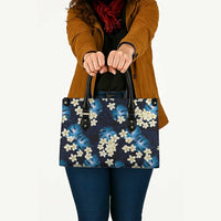 Blue Tropical Hawaii Leather Bag Seamless Monstera Plumeria Hawaiian Pattern - Polynesian Pride