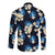 Blue Tropical Hawaii Long Sleeve Button Shirt Seamless Monstera Plumeria Hawaiian Pattern - Polynesian Pride