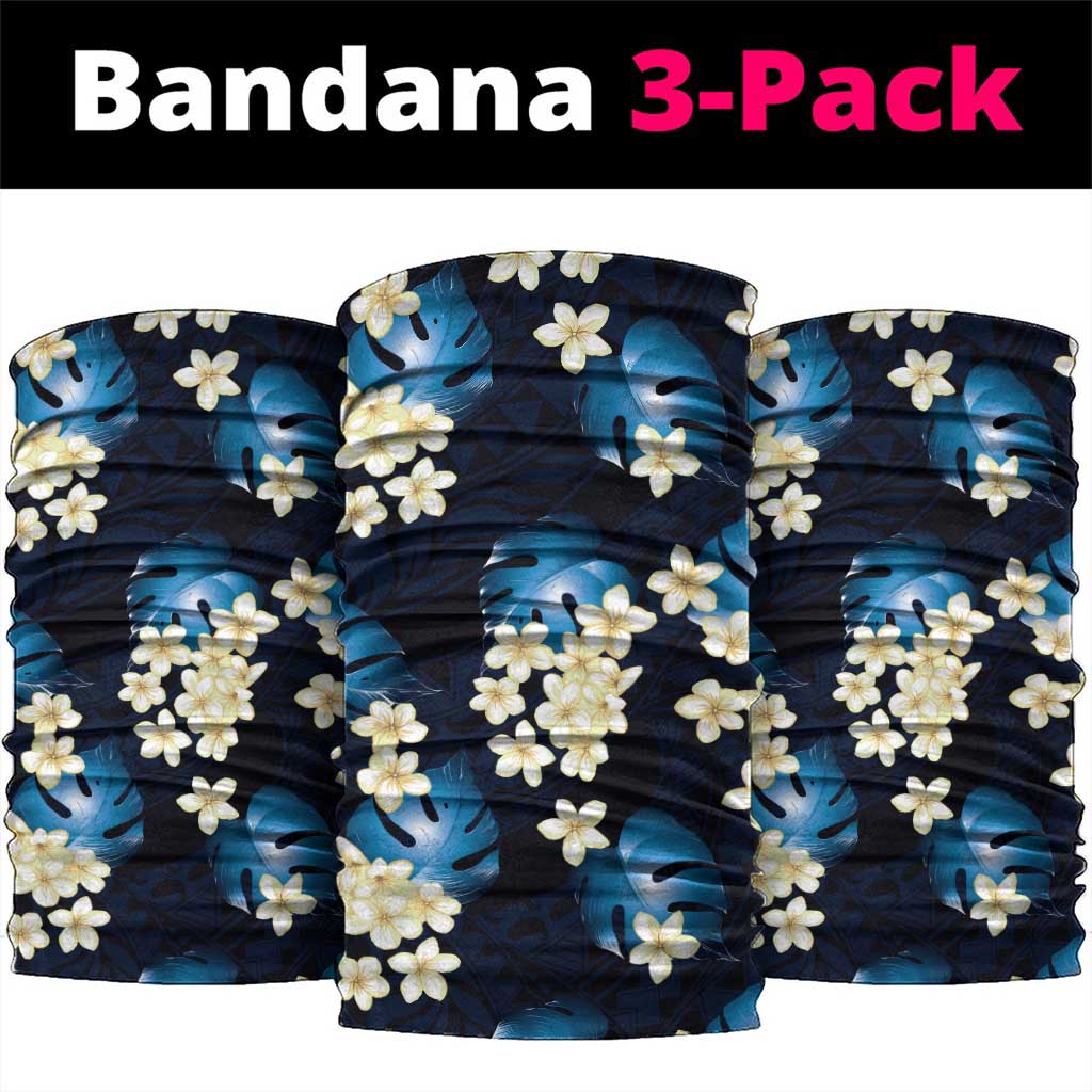 Blue Tropical Hawaii Neck Gaiter Seamless Monstera Plumeria Hawaiian Pattern - Polynesian Pride