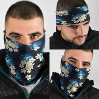 Blue Tropical Hawaii Neck Gaiter Seamless Monstera Plumeria Hawaiian Pattern - Polynesian Pride