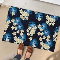 Blue Tropical Hawaii Rubber Doormat Seamless Monstera Plumeria Hawaiian Pattern LT14 - Polynesian Pride