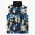 Blue Tropical Hawaii Sleeveless Puffer Jacket Seamless Monstera Plumeria Hawaiian Pattern - Polynesian Pride