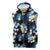 Blue Tropical Hawaii Sleeveless Zip Hoodie Seamless Monstera Plumeria Hawaiian Pattern - Polynesian Pride