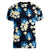 Blue Tropical Hawaii Women V-Neck T-Shirt Seamless Monstera Plumeria Hawaiian Pattern - Polynesian Pride