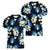 Blue Tropical Hawaii Women V-Neck T-Shirt Seamless Monstera Plumeria Hawaiian Pattern - Polynesian Pride