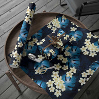 Blue Tropical Hawaii Wrapping Paper Seamless Monstera Plumeria Hawaiian Pattern LT14 - Polynesian Pride