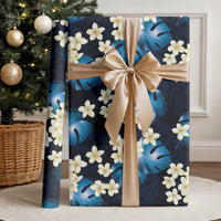 Blue Tropical Hawaii Wrapping Paper Seamless Monstera Plumeria Hawaiian Pattern LT14 - Polynesian Pride