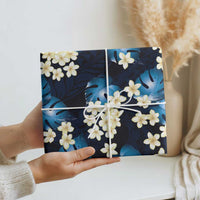 Blue Tropical Hawaii Wrapping Paper Seamless Monstera Plumeria Hawaiian Pattern LT14 - Polynesian Pride