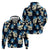 Blue Tropical Hawaii Zip Hoodie Seamless Monstera Plumeria Hawaiian Pattern - Polynesian Pride