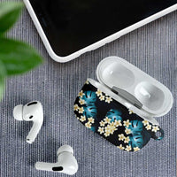 Dark Cyan Tropical Hawaii AirPods Case Seamless Monstera Plumeria Hawaiian Pattern LT14 - Polynesian Pride