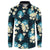 Dark Cyan Tropical Hawaii Button Sweatshirt Seamless Monstera Plumeria Hawaiian Pattern - Polynesian Pride