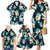 Dark Cyan Tropical Hawaii Family Matching Mermaid Dress and Hawaiian Shirt Seamless Monstera Plumeria Hawaiian Pattern - Polynesian Pride