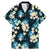 Dark Cyan Tropical Hawaii Family Matching Mermaid Dress and Hawaiian Shirt Seamless Monstera Plumeria Hawaiian Pattern - Polynesian Pride