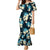 Dark Cyan Tropical Hawaii Family Matching Mermaid Dress and Hawaiian Shirt Seamless Monstera Plumeria Hawaiian Pattern - Polynesian Pride