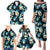 Dark Cyan Tropical Hawaii Family Matching Puletasi and Hawaiian Shirt Seamless Monstera Plumeria Hawaiian Pattern - Polynesian Pride