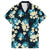 Dark Cyan Tropical Hawaii Family Matching Short Sleeve Bodycon Dress and Hawaiian Shirt Seamless Monstera Plumeria Hawaiian Pattern - Polynesian Pride
