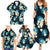 Dark Cyan Tropical Hawaii Family Matching Summer Maxi Dress and Hawaiian Shirt Seamless Monstera Plumeria Hawaiian Pattern - Polynesian Pride