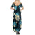 Dark Cyan Tropical Hawaii Family Matching Summer Maxi Dress and Hawaiian Shirt Seamless Monstera Plumeria Hawaiian Pattern - Polynesian Pride