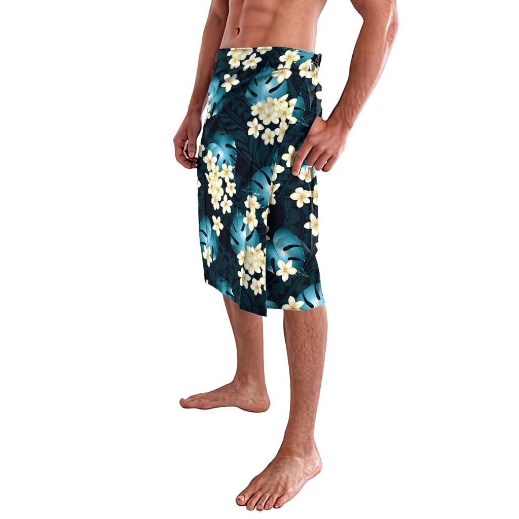 Dark Cyan Tropical Hawaii Lavalava Seamless Monstera Plumeria Hawaiian Pattern - Polynesian Pride
