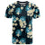 Dark Cyan Tropical Hawaii T Shirt Seamless Monstera Plumeria Hawaiian Pattern - Polynesian Pride