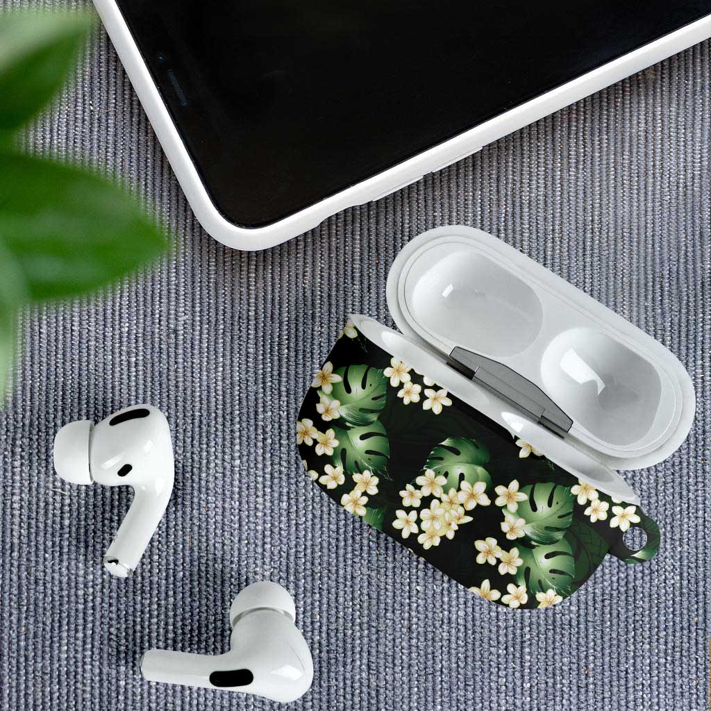 Green Tropical Hawaii AirPods Case Seamless Monstera Plumeria Hawaiian Pattern LT14 - Polynesian Pride