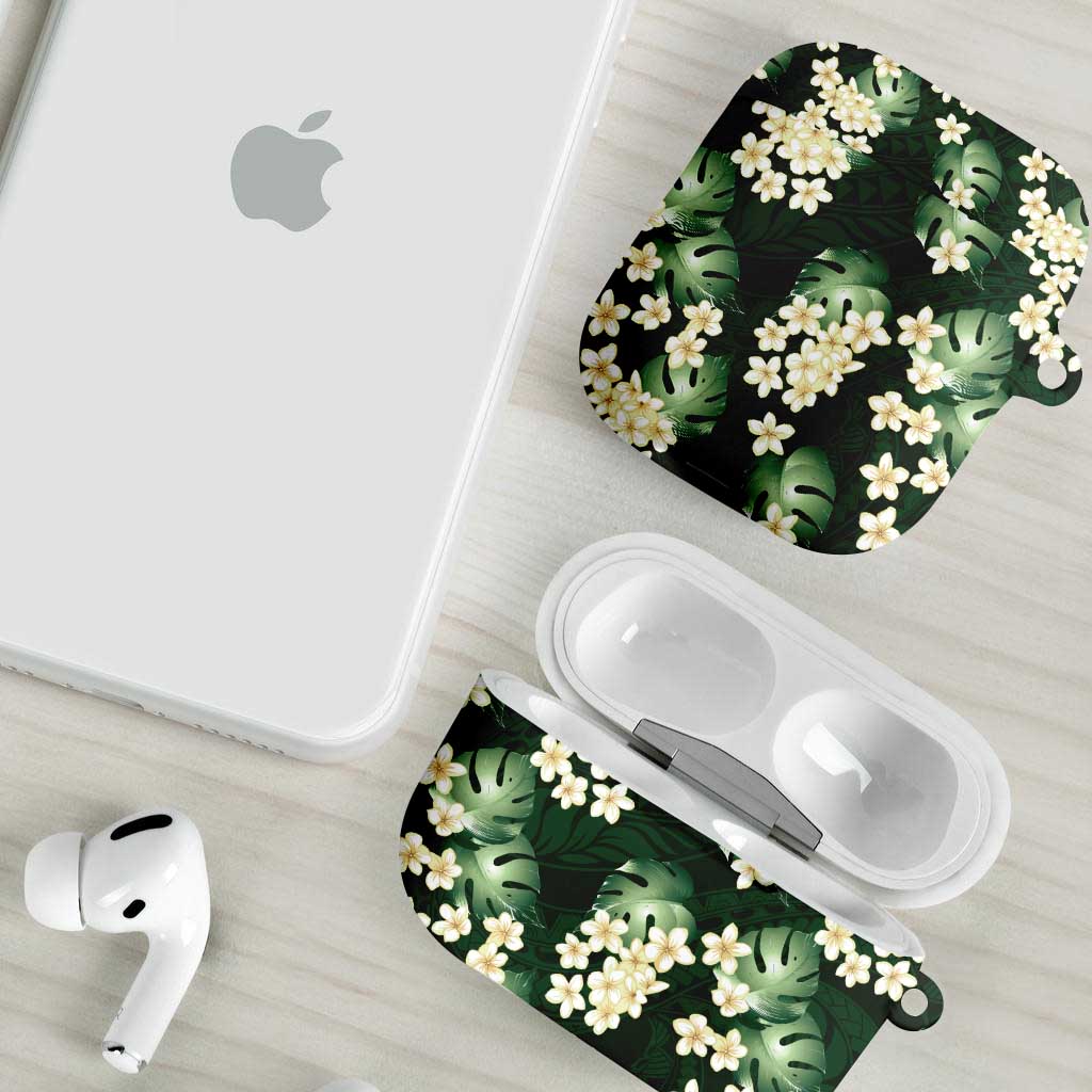 Green Tropical Hawaii AirPods Case Seamless Monstera Plumeria Hawaiian Pattern LT14 - Polynesian Pride
