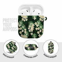 Green Tropical Hawaii AirPods Case Seamless Monstera Plumeria Hawaiian Pattern LT14 - Polynesian Pride
