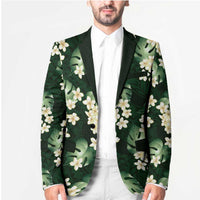 Green Tropical Hawaii Blazer Seamless Monstera Plumeria Hawaiian Pattern LT14 - Polynesian Pride