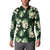 Green Tropical Hawaii Button Sweatshirt Seamless Monstera Plumeria Hawaiian Pattern - Polynesian Pride