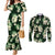 Green Tropical Hawaii Couples Matching Mermaid Dress and Long Sleeve Button Shirt Seamless Monstera Plumeria Hawaiian Pattern - Polynesian Pride