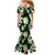 Green Tropical Hawaii Family Matching Mermaid Dress and Hawaiian Shirt Seamless Monstera Plumeria Hawaiian Pattern - Polynesian Pride