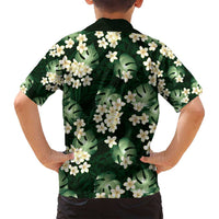 Green Tropical Hawaii Family Matching Puletasi and Hawaiian Shirt Seamless Monstera Plumeria Hawaiian Pattern - Polynesian Pride
