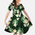 Green Tropical Hawaii Family Matching Short Sleeve Bodycon Dress and Hawaiian Shirt Seamless Monstera Plumeria Hawaiian Pattern - Polynesian Pride