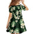 Green Tropical Hawaii Family Matching Short Sleeve Bodycon Dress and Hawaiian Shirt Seamless Monstera Plumeria Hawaiian Pattern - Polynesian Pride