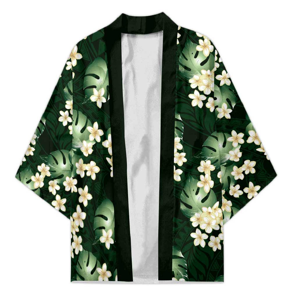 Green Tropical Hawaii Kimono Seamless Monstera Plumeria Hawaiian Pattern - Polynesian Pride