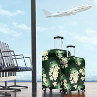 Green Tropical Hawaii Luggage Cover Seamless Monstera Plumeria Hawaiian Pattern - Polynesian Pride