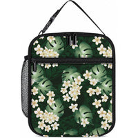 Green Tropical Hawaii Lunch Bag Seamless Monstera Plumeria Hawaiian Pattern LT14 10.2 × 8.3 × 4.3 inch Green - Polynesian Pride